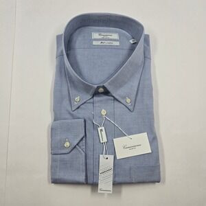 Camicissima Livorno Slim Fit Blue Cotton Button Down Dress Shirt Mens 20.5 50 NW